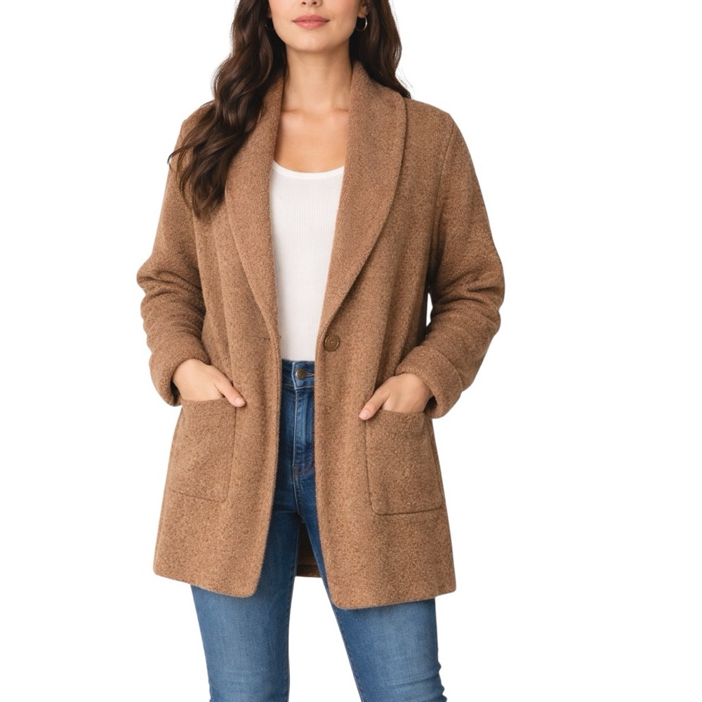 le château Camel Bouclé Knit Cardigan‎